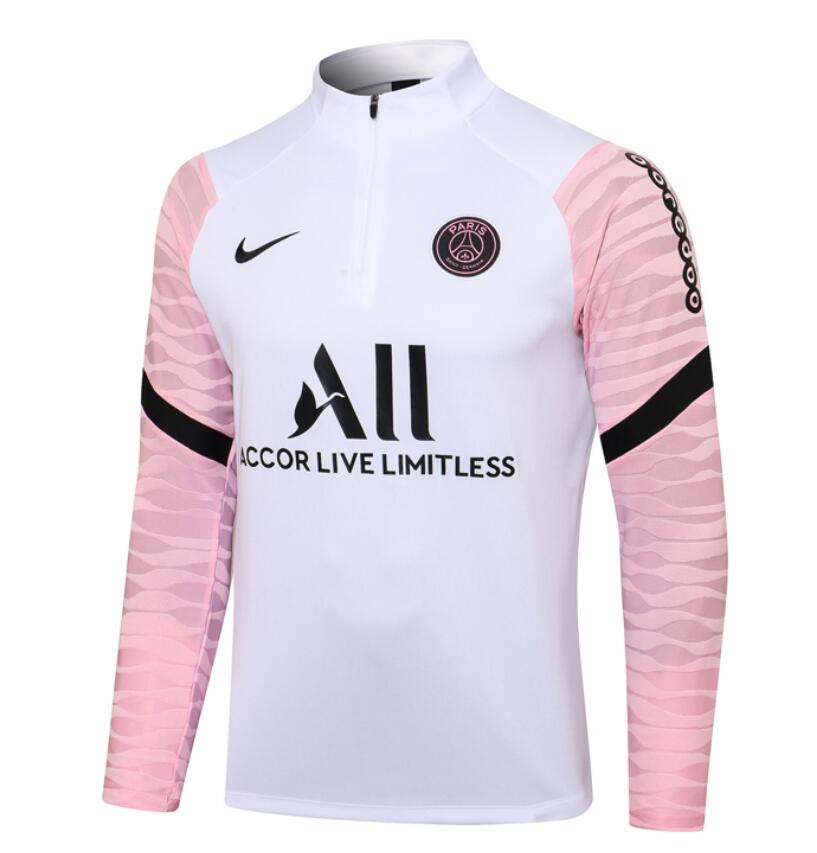 2021/22 PSG White Pink Training Sweat Shirt